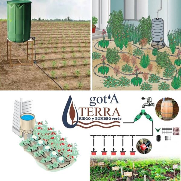 Riego de Huertas y Jardines pequeños.