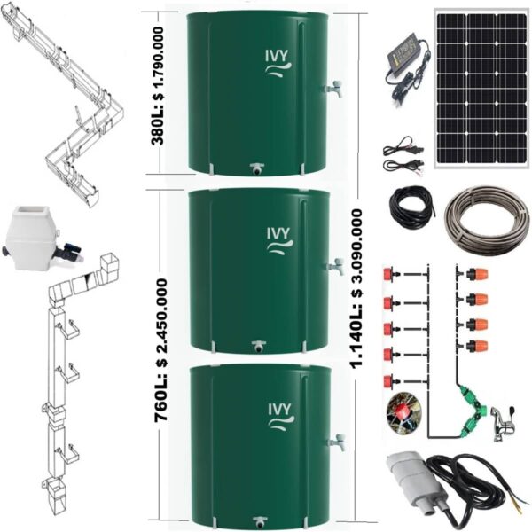 Bombeo Solar y riego con Agua Lluvia, 3 Kits caseros «HUM»